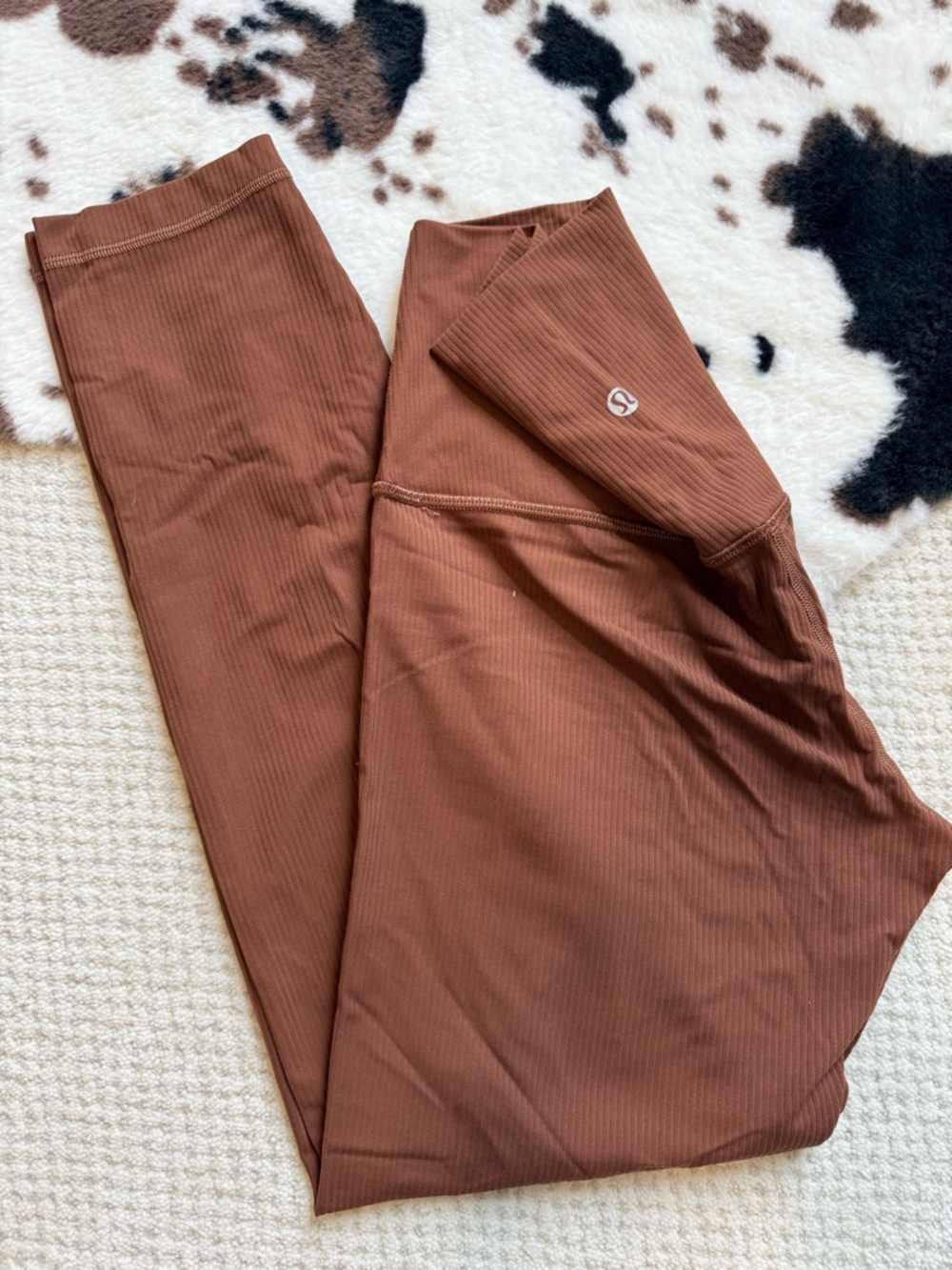 Lululemon Ribbed High-Rise Leggings in Brown